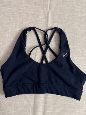 TLF Black Sports Bra Medium with Crisscross Back Straps